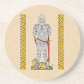 Engels Medieval Knight Circa 1430 Zandsteen Onderzetter (Voorkant)
