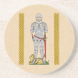 Engels Medieval Knight Circa 1430 Zandsteen Onderzetter