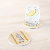 Engels Medieval Knight Circa 1430 Zandsteen Onderzetter (Zijkant)