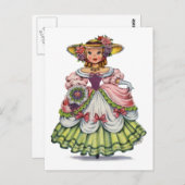  Engels meisje in Elizabeth Dress Briefkaart (Voorkant / Achterkant)