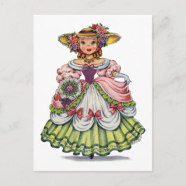 Engels meisje in Elizabeth Dress Briefkaart