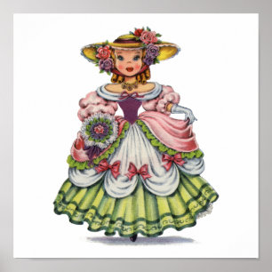  Engels meisje in Elizabeth Dress Poster