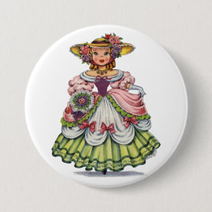 Engels meisje in Elizabeth Dress Ronde Button 7,6 Cm