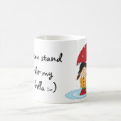 Engels meisje met paraplu in regen koffiemok (Center)