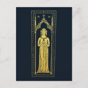 Engels middeleeuws portret 1300 Lady Joan Cobham Briefkaart