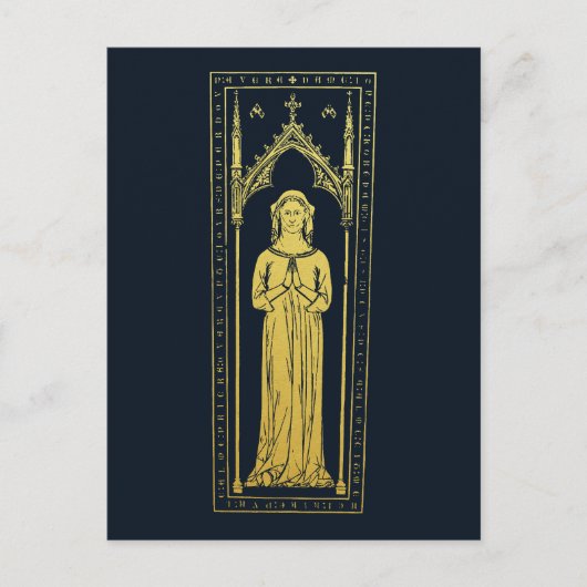 Engels middeleeuws portret 1300 Lady Joan Cobham Briefkaart (Voorkant)