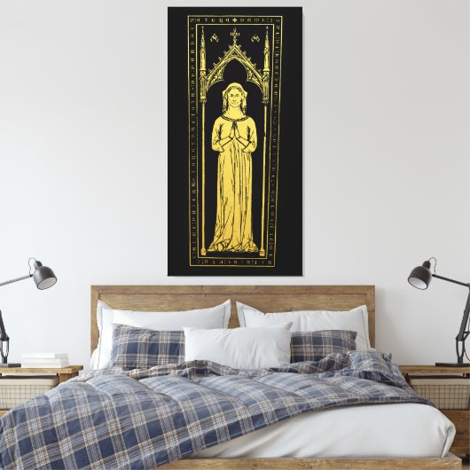 Engels middeleeuws portret 1300 Lady Joan Cobham Canvas Afdruk (Insitu (Slaapkamer))