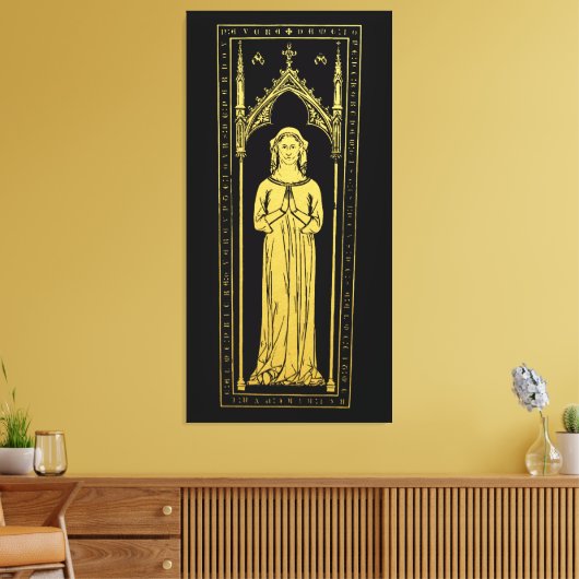 Engels middeleeuws portret 1300 Lady Joan Cobham Canvas Afdruk (Insitu (Woonkamer))
