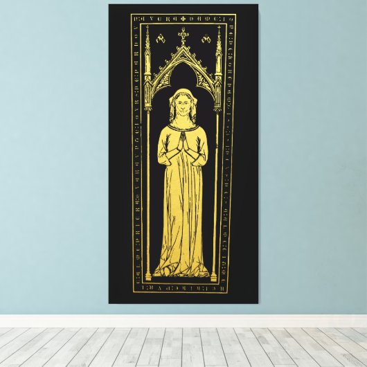 Engels middeleeuws portret 1300 Lady Joan Cobham Canvas Afdruk (Insitu (Houten vloer))