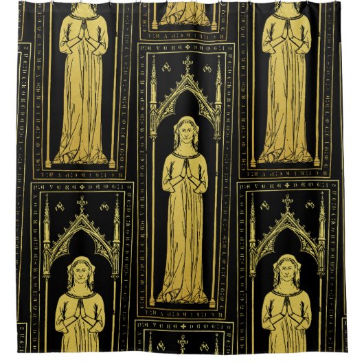 Engels middeleeuws portret 1300 Lady Joan Cobham Douchegordijn (Voorkant)