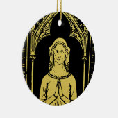 Engels middeleeuws portret 1300 Lady Joan Cobham Keramisch Ornament (Rechts)