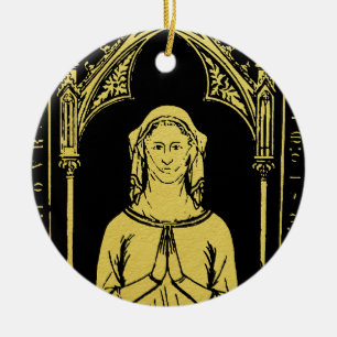 Engels middeleeuws portret 1300 Lady Joan Cobham Keramisch Ornament