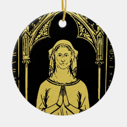 Engels middeleeuws portret 1300 Lady Joan Cobham Keramisch Ornament (Voorkant)