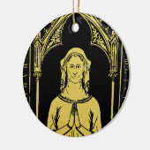 Engels middeleeuws portret 1300 Lady Joan Cobham Keramisch Ornament (Links)