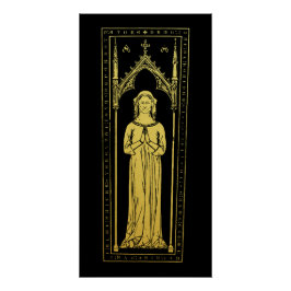 Engels middeleeuws portret 1300 Lady Joan Cobham Perfect Poster