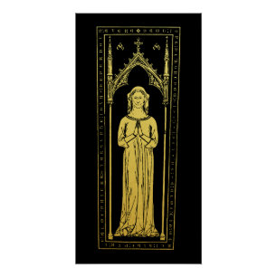 Engels middeleeuws portret 1300 Lady Joan Cobham Perfect Poster