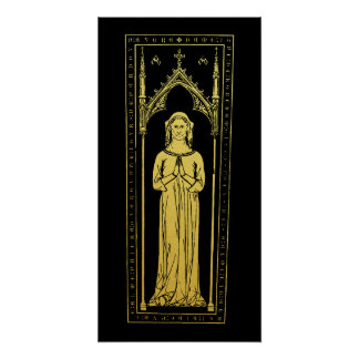 Engels middeleeuws portret 1300 Lady Joan Cobham Perfect Poster