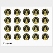 Engels middeleeuws portret 1300 Lady Joan Cobham Ronde Sticker (Vel)