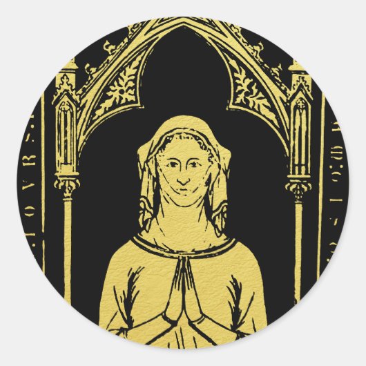 Engels middeleeuws portret 1300 Lady Joan Cobham Ronde Sticker (Voorkant)