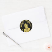 Engels middeleeuws portret 1300 Lady Joan Cobham Ronde Sticker (Envelop)
