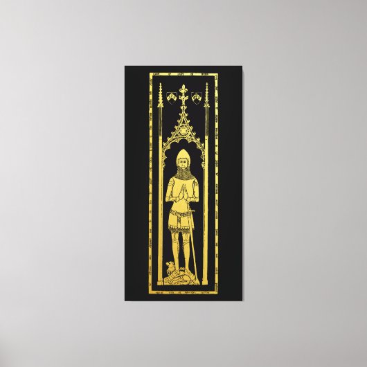 Engels middeleeuws portret 1355 John, Lord Cobham Canvas Afdruk (Voorkant)