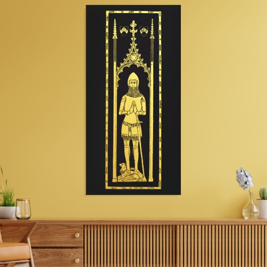 Engels middeleeuws portret 1355 John, Lord Cobham Canvas Afdruk (Insitu (Woonkamer))