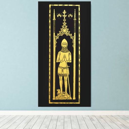 Engels middeleeuws portret 1355 John, Lord Cobham Canvas Afdruk (Insitu (Houten vloer))