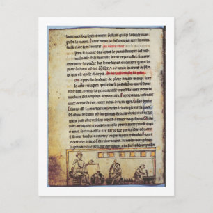 Engels miniatuur, 'Medica', ter illustratie van ee Briefkaart