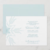 ENGELS modern blauw WINTER WONDERLAND quinceañera Kaart (Voorkant / Achterkant)