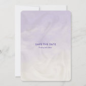 Engels-Moslim Lavendel Aquarel Bloesem Bloemendesi Save The Date (Achterkant)