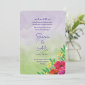 Engels-Moslim Lavendel Aquarel Bloesem Bloemig Save The Date (Staand voorkant)