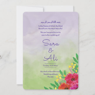 Engels-Moslim Lavendel Aquarel Bloesem Bloemig Save The Date