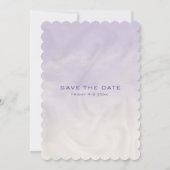 Engels Moslim Lavendel & groene Waterverf Bloemen Save The Date (Achterkant)