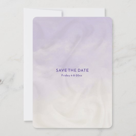 Engels-Moslim Lavendel Waterverf Bloesem Bloemen Save The Date (Achterkant)