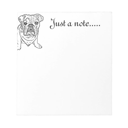 Engels notitieblok bulldog (Voorkant)
