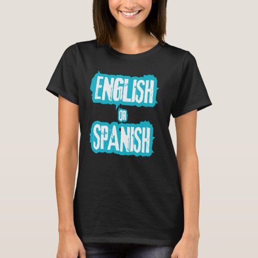 Engels of Spaans Meme Funny Joke cool T-shirt (Voorkant)