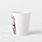 ENGELS ONDERWIJZER Cadeau - Cute Kawaii Kat Paars Latte Mok (Voorkant)