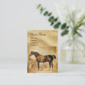 ENGELS PAARD IN STAL Pergament Monogram Visitekaartje (Staand voorkant)