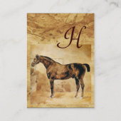 ENGELS PAARD IN STAL Pergament Monogram Visitekaartje (Achterkant)