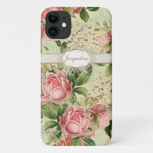  Engels Pink Rose Lace in White Hydrangea Case-Mate iPhone Case