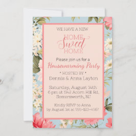 Engels Platteland Bloemen Housewarming Party Kaart