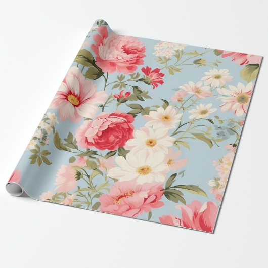 Engels platteland bloementuin cadeaupapier (Uitgerold)