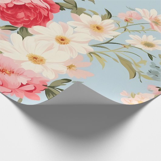 Engels platteland bloementuin cadeaupapier (Hoek)