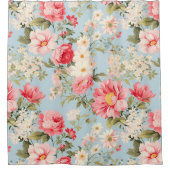 Engels platteland bloementuin douchegordijn (Voorkant)