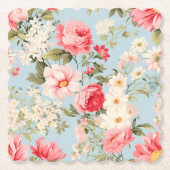 Engels platteland bloementuin kartonnen onderzetters (Voorkant)