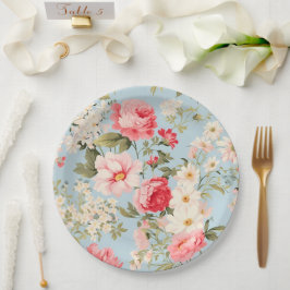 Engels platteland bloementuin papieren bordje