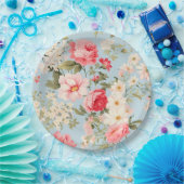 Engels platteland bloementuin papieren bordje (Feest)