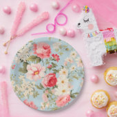 Engels platteland bloementuin papieren bordje (Feest)