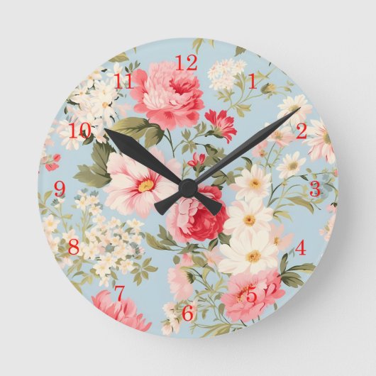 Engels platteland bloementuin ronde klok (Voorkant)