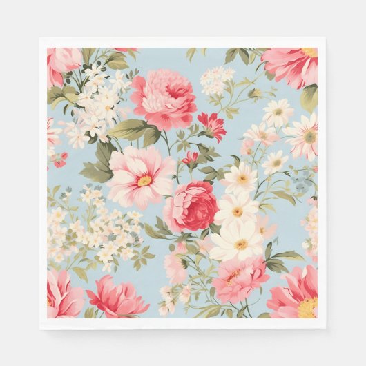 Engels platteland bloementuin servet (Voorkant)